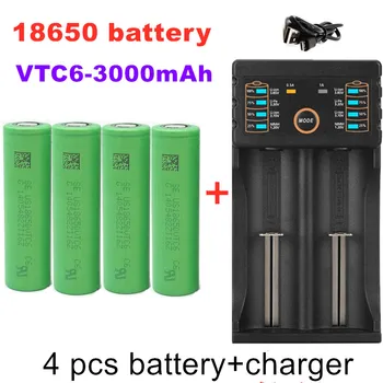 100% neueoriginal3,7V3000MAH Li ionen18650batterie für SONYUS18650VTC6 3000 mah18650 batterie 3,7 V + 1 stücke Batterie ladegerät