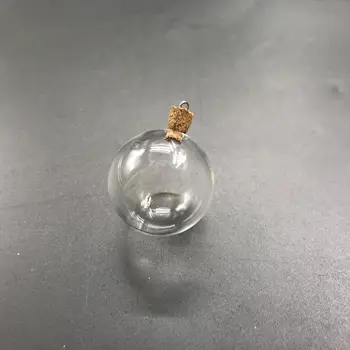 10шт 30 мм Топка Желания стъклена Бутилка окачване със запушалка във флакона с етерично масло за парфюми стъклена топка топка окачване находки производство на бижута