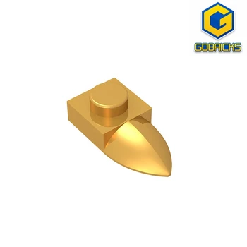 10ШТ Gobricks GDS-870 Модифициран 1 x 1 с хоризонтални зъб съвместими с lego 49668 49673 детски блок 