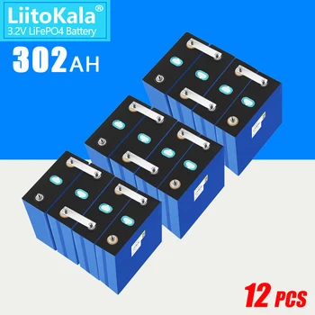 12ШТ LiitoKala 3,2 V 302Ah Lifepo4 Батерия Акумулаторна Батерия САМ Pack За 12V 24V 36V 48V 310Ah Слънчевата Система Лодки Голф-кар