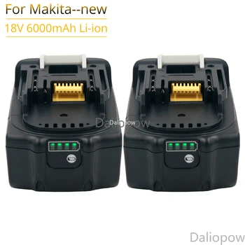 2 елемента Интелигентна Защита на BL1860B 6000 mah Батерия за Makita 18V 6.0 Ah BL1860 BL1850 Bl1830 Акумулаторни Инструменти акумулаторна Батерия Led Светлини