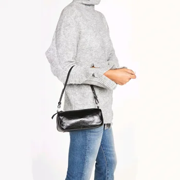 2023, нова модерна чанта, дамски ретро чанта за подмишниците, чанта от телешка кожа с централен слой, чанта през рамо, малка квадратна чанта