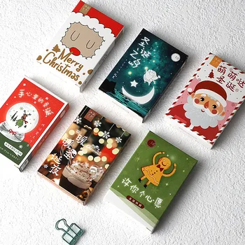 28 Листа/Комплект С Коледа, мини-картичка LOMO, Топли Пожелания в Навечерието на Коледа, Поздравителни картички, Картичка с послание