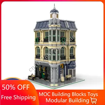 3473 бр. Индивидуални MOC Модулни модели на музикален магазин с изглед към улицата, строителни блокове, тухли, детски играчки за рожден ден, коледа, Коледни подаръци