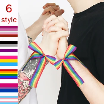 5x90 см Дъгата Флаг Дъгова превръзка на главата Бар превръзка Гей Лесби Хоп ЛГБТ Pride Асексуал Бисексуална