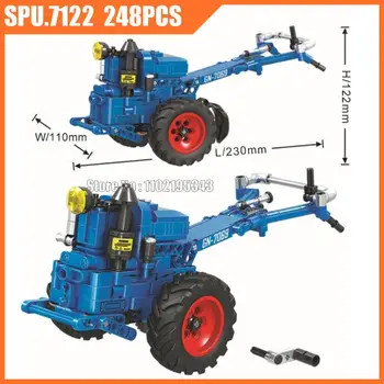 7069 248 бр. технически шагающий земеделското стопанство трактор, строителни блокчета, играчки тухла