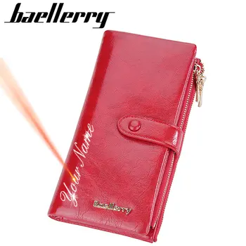 Baellerry Дамски дълги портфейли с гравиране на име, висококачествен Държач за карти, дамски портфейл, джоб за монети, женски клатч джоб, чанта