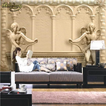 beibehang европейския малък ангел papel de parede 3d фотообои изкуство всекидневна с разтегателен диван фон за спални стенни хартия стенопис