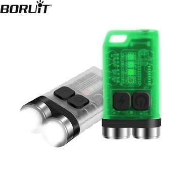 BORUiT V3 led ключодържател, преносим фенер, Работно лампа Type-C, акумулаторна мини фенерче с магнит, UV-джобен фенер за къмпинг