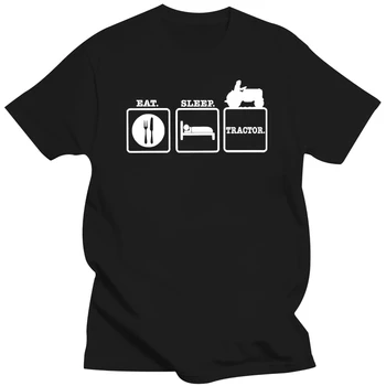 Eat Sleep Тениска с трактора, тениска, забавен подарък за рождения ден на земеделския производител