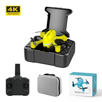 FPV Дрон V6 Mini Runner С Камера С Двойна 4K HD RC Играчки Мини WiFi Квадрокоптер Задържащ Височина на Самолета За Детски Подарък