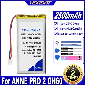 HSABAT LP402764 2500 mah Батерия за ANNE PRO 2 GH60 POKER2 Obins RGB Безжична Ръчна клавиатура Акумулаторни Батерии AKKU