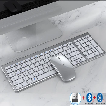 Jomaa тънък акумулаторна батерия комплект Bluetooth клавиатура и мишка за преносим компютър 2,4 G USB комбинирана Безжична клавиатура и мишка