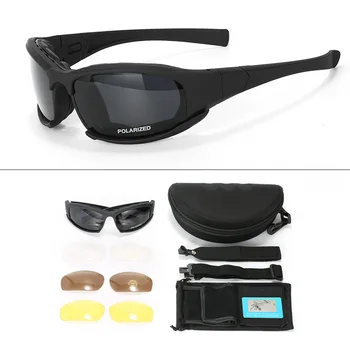 JSJM, нов комплект тактически поляризирани очила, военни очила за стрелба, Спорт на открито, скално Катерене, колоездене, ветроупорен прахозащитен очила