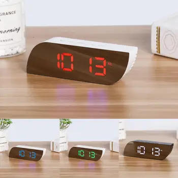 Led регулируема настолен будилник с led подсветка дигитален дисплей, Огледало за грим с подсветка