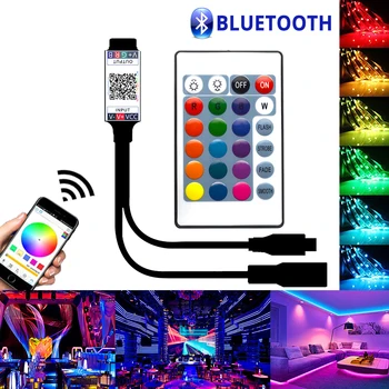 Led цветен контролер 5 За 24 клавишите Bluetooth дистанционно управление, led за 12 5050 2835 ленти, ленти за нощно инфрачервена преобразуване 24 клавиши