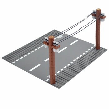 MOC Набор от модели Телеграфен стълб градивните елементи на Телефонен стълб Тел Пътни принадлежности Градски Тухли резервни Части Играчки за деца