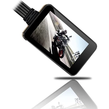 Motor Dash Cam Патент дизайн на дистанционното управление 4-инчов 1080P 30 кадъра в секунда видео рекордер с две лещи Водоустойчива Ip67 мотоциклетът камера