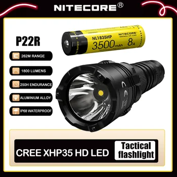 Nitecore P22R Силен Светлинен Тактически фенер CREE XHP35 HD LED 1800 лумена USB Акумулаторна батерия led фенерче Вградена батерия 18650