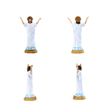 QX2E Статуя на Исус височина 8,86 инча, фигурка на Свещения Възраждане, скулптура от Смола, Великденския Интериор