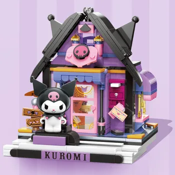 Sanrio Hello Kitty Building Melody Cinnamoroll Pom Pom Purin Block Момиче котка Нефрит Малки детски образователни играчки, Подаръци