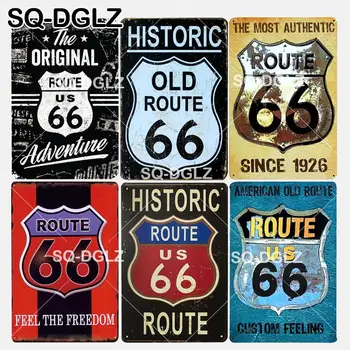 [SQ-DGLZ] Нов Оригинален Твърд знак на US ROUTE 66 Adventure Почувствайте Свободата на Метални Изделия Живопис Стикери Художествен Плакат