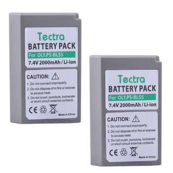Tectra 2 броя PS-BLS5 BLS5 2000 mah Батерия за фотоапарат Olympus PEN E-PL2, E-PL5, E-PL6, E-PL7, E-ФПЧ2, OM-D E-M10, E-M10 II, Stylus1