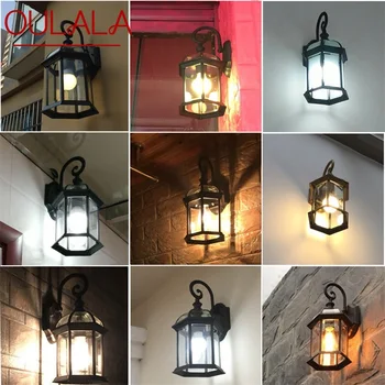 TEMOU Външни Стенни Аплици Лампа Класически Светлина Ретро LED Водоустойчива за Украса на Дома Пътеката