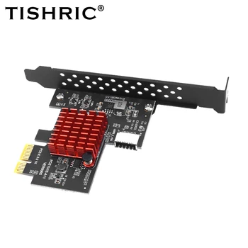 TISHRIC PCIE 1X USB за разширителни карти Type-E Адаптер, PCIE Type C PCI E X1 X16 ASM3142 Допълнителни карти Поддържат Windows 8 10 32/64 бита