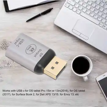 USB Адаптер C до DisplayPort 4K 60Hz Щепсела и да играе Компактен Преносим адаптер за Дисплей за Win за Android за OS X