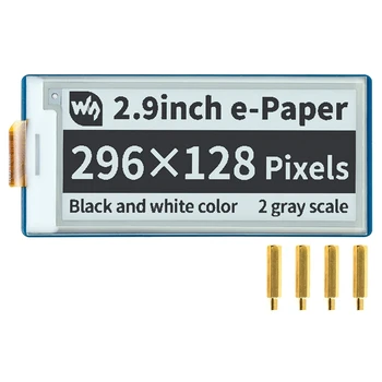 Waveshare 2,9-инчов дисплей модул електронно мастило, черен, бял, двуцветен дисплей модул на електронната хартия за Raspberry Pi