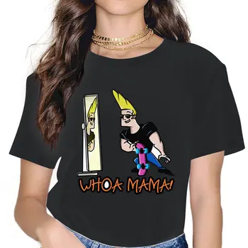 WHOAMAMA Дамски дрехи Johnny Bravo Хумор аниме графични дамски тениски Реколта алтернативни свободни блузи, тениски Kawaii градинска облекло
