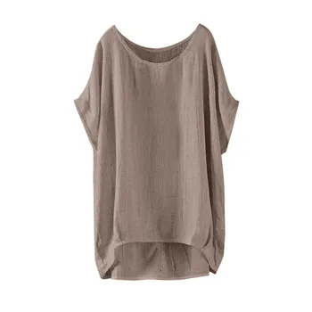 Womens Bat-Short Sleeve Casual Губим Top Thin Blouse T-Shirt Pullover Linen Women ' S T-Shirt тениска жена на майк дамски