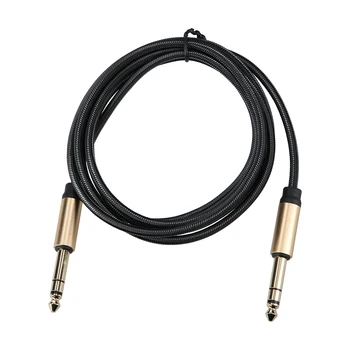 Аудио кабел 6,5 мм между фоно свещи Кабел за Електронен барабан/ Динамика/Аудиомикшера/Микрофон/ Усилвател 1,8 м Черен