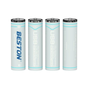 Батерия Beston USB 1.5 V № 5 Акумулаторна батерия 4 бр. в партията 2200 МВтч смарт чипове с зарядно кабел Type C Безплатна доставка