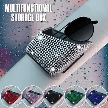 Блестящи диамантени кристали Кола за мобилен телефон, Кутия За съхранение на Универсална чанта за мобилен телефон, Аксесоари за украса на колата на Едро