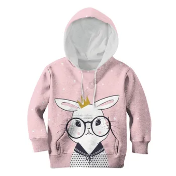 Блузи с 3D принтом Невинността Rabbit, детски пуловер, hoody, спортен костюм, риза, ризи, палта за МОМИЧЕТА и момчета, едно Забавно животно