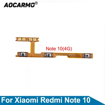 Бутон за включване Изключване на звука Aocarmo клавиш flex кабел за Xiaomi Redmi Note 10 4G Резервни части