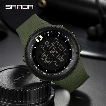 Военни спортни мъжки часовник Ръчен часовник с голям циферблат Модернизирани led цифрови часовници за мъже, електронни часовници Relogio Masculino