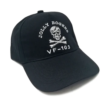 Военно-Морска Шапка на ВМС на САЩ VF-103 с Черепа на Забавно-напълнени Роджърс, Черна бейзболна шапка, Шапка, Cosplay, Ежедневни Бродирани бейзболна шапка, Мъжка Шапка За Момчета, Подарък Коллекционный