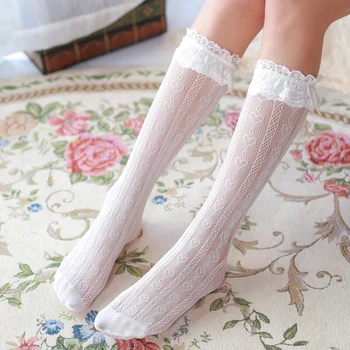 Дантелени чорапи-тръба за момичета в стил Лолита, чорапи в стил Лолита