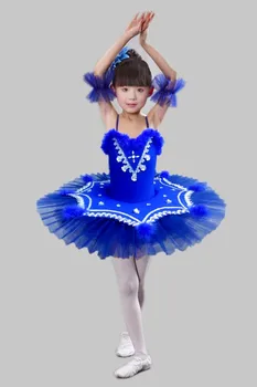 Детска балетна пакетче с пайети, танцови облекла за момичета, професионални балетное трика, танцово рокля, многоцветен танцова пола 