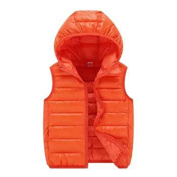 Детски Зимни обикновена палто без ръкави за по-малките момчета и момичета, яке с качулка, жилетка, топли детски палто, яке за момчета