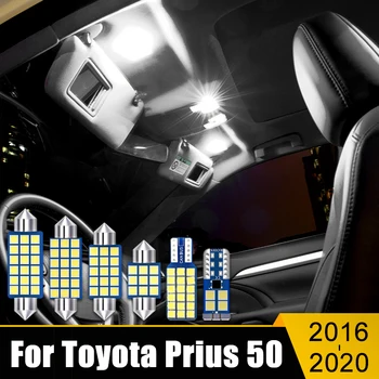 За Toyota Prius 50 XW50 ZW50 2016 2017 2018 2019 2020 6ШТ 12V led автомобилни куполни Лампа за четене Лампа за тоалетка масички, лампи за багажника