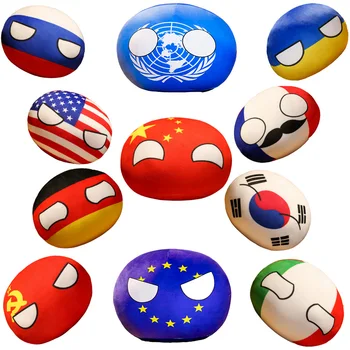 Забавна 10-см плюшен играчка Polandball Countryballs, плюшен окачване, атрактивна украса на раницата, Германия, Италия, Великобритания, Украйна, Япония, Франция