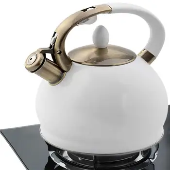 Кана от неръждаема стомана за котлони със свирка, антикоррозийный чайник, чайникът с ергономична дръжка и лесно за почистване