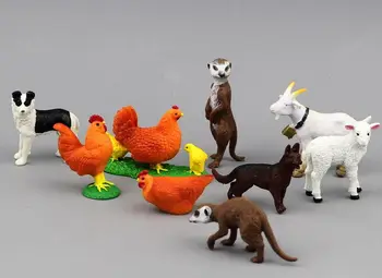 Класически играчки за домашни животни в малка птицеферма, детска модел пиле, выводящей пилета, само на няколко километра от 3,8 cm ~ 5,7 см