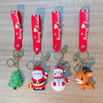 Ключодържател с анимационни Коледа, сладко Коледно дърво, ключодържател за коледната украса, раница, в чантата, подарък за парти