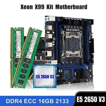 Комбиниран комплект дънната платка Kllisre X99 LGA 2011-3 Xeon E5 2650 V3 Процесор 16 GB DDR4 (2 ЕЛЕМЕНТА 8G) 2133 Mhz ECC памет