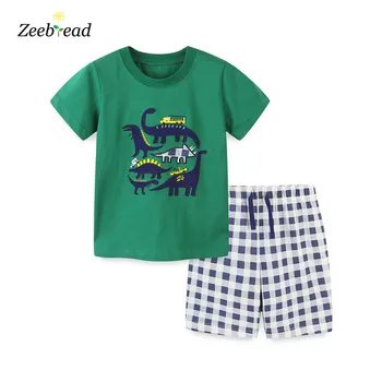 Комплекти летни дрехи за момчета Zeebread, модерен костюм за деца, комплект от 2 теми, бебешки комплекти с къс ръкав, Потник + Шорти, комплекти
